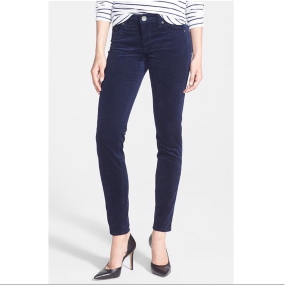 Kut From the Kloth Navy Corduroy Pants Dianna Skinny Size 6